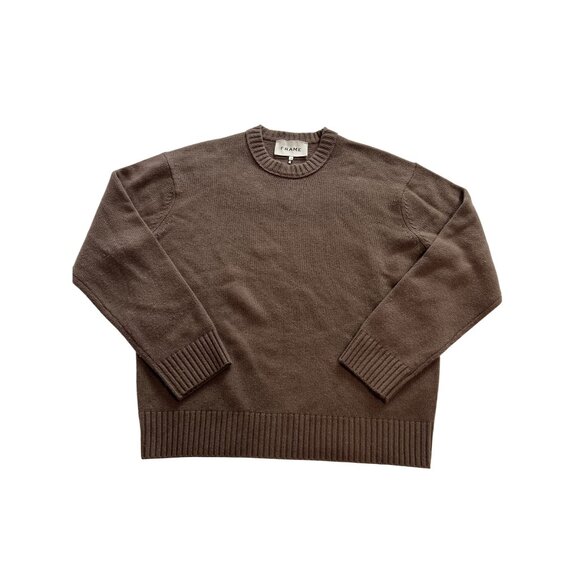 FRAME Cashmere Crewneck Sweater in Dark Camel